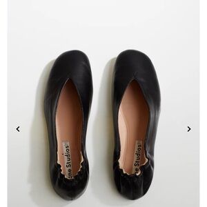 Acne Black Minimalist Leather Flats